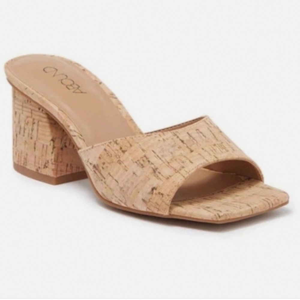 Abound Vintage Y2K Erica Cork Block Heel Mules Sandals Women's Size 8